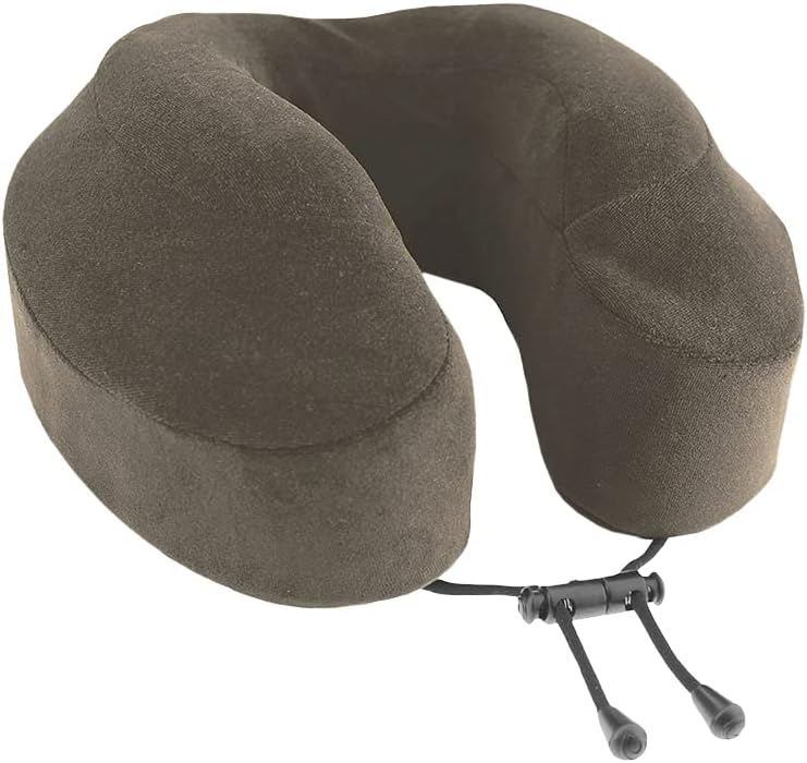 Cabeau Evolution Classic Memory Foam Travel Neck Pillow with Microfleece Cover, Grey