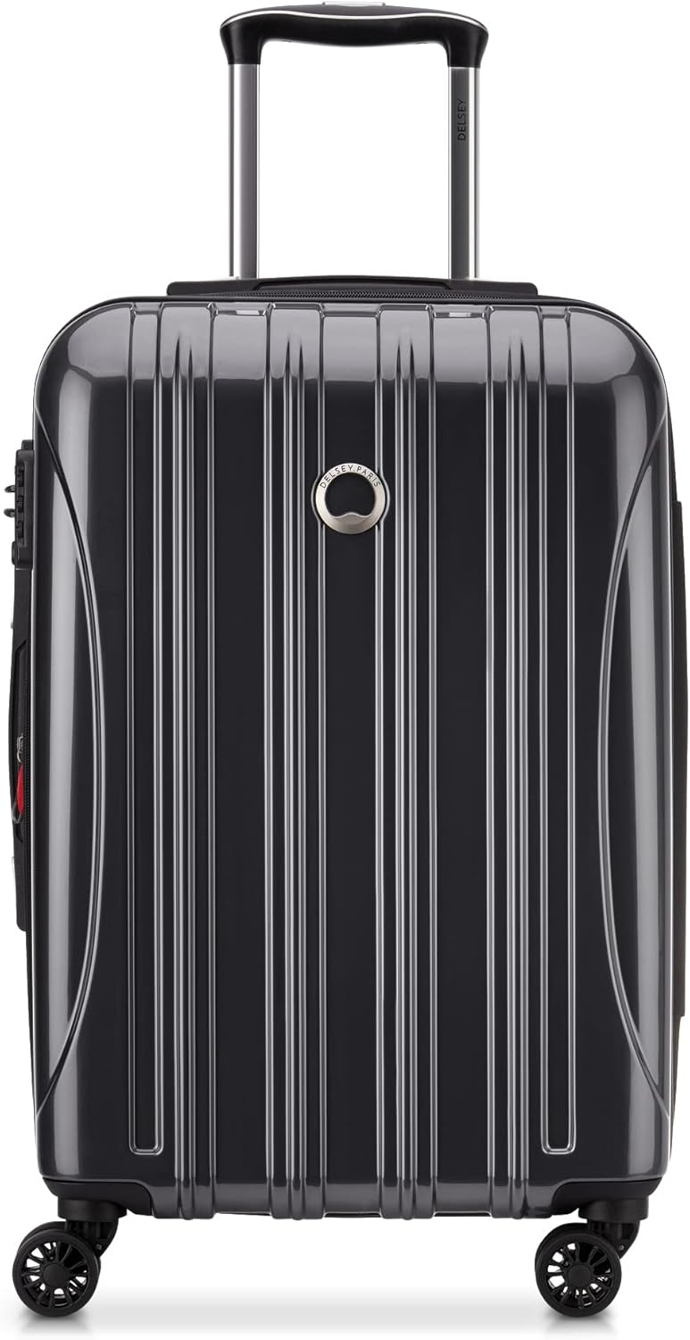 Delsey Paris Helium Aero Expandable Hardside Carry-On Spinner, 22.5 Inch, Silver