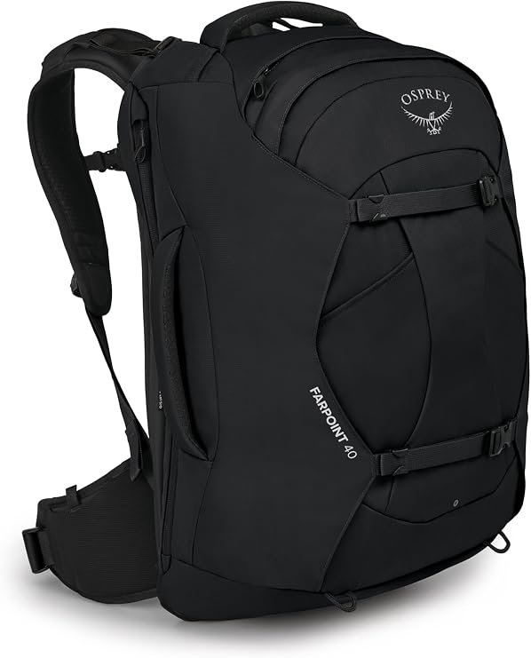 Osprey Farpoint 40L Carry-On Travel Pack Backpack Stowaway Harness, Black