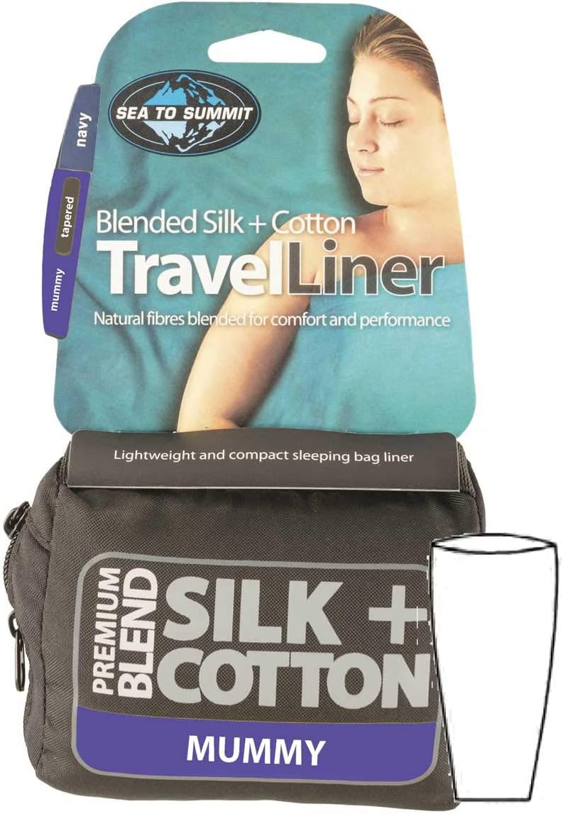 Sea to Summit Silk Travel Sleeping Bag Liner Rectangular Mummy, Natural